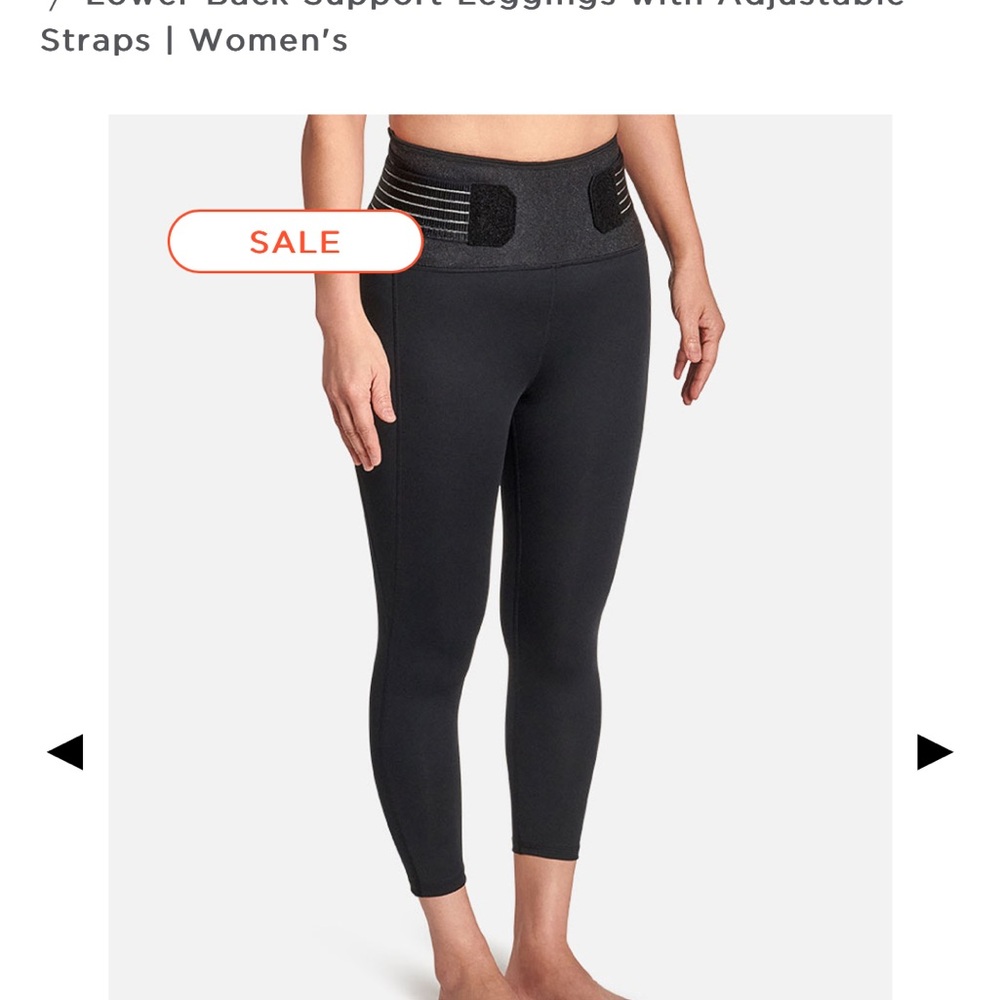 Tommie Copper Lower Back Support Leggings with Adjustable Straps L black - Picture 3 of 5